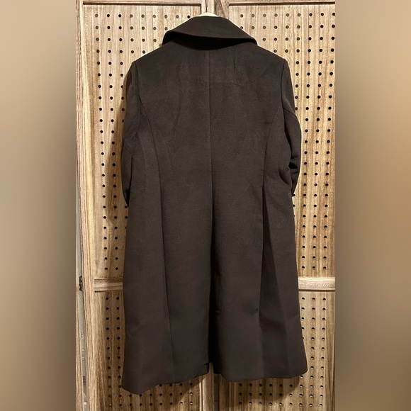 Candace Cameron Bure Chocolate Brown Button Front Winter Coat Womens SP - Picture 5 of 6